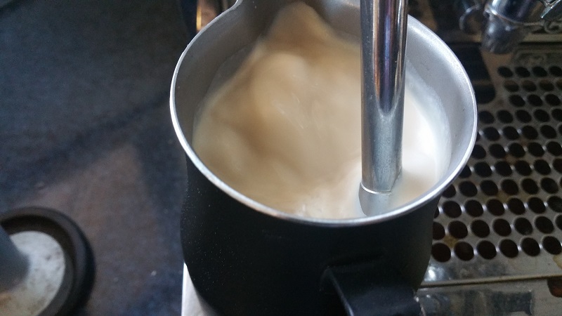 Motta 350ml milk jug in use at home.