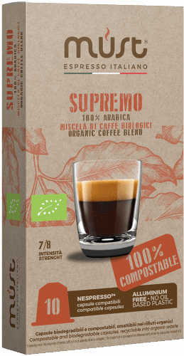 Bay Beans Supremo Certified Organic coffee capsule for Nespresso